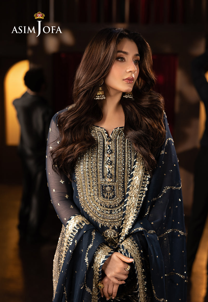 AJFO-02 EMBROIDERED CHIFFON UNSTITCHED 3 PCS