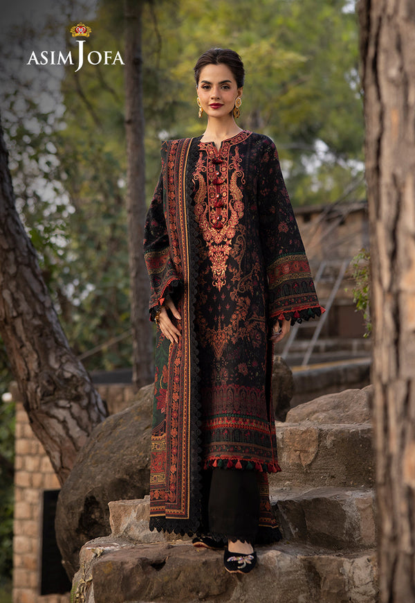 AJUW-09 EMBROIDERED KHADDAR 3 Pcs