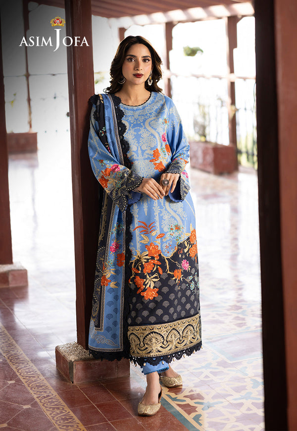 AJUW-25 EMBROIDERED VISCOSE 3 Pcs