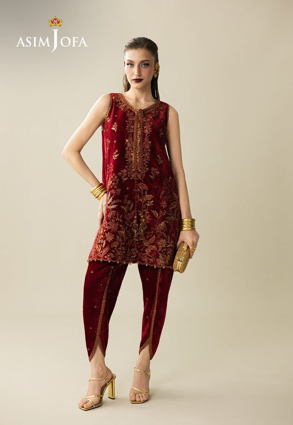 AJULM-05 Embroidered Velvet Unstitched 2 Pcs