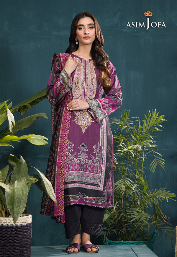 AJGR-16 EMBROIDERED SWISS LAWN 3 PCS