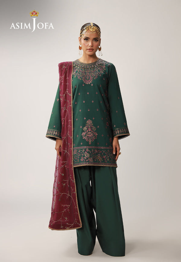 AJULO-06 Embroidered Silk Unstitched 3 Pcs