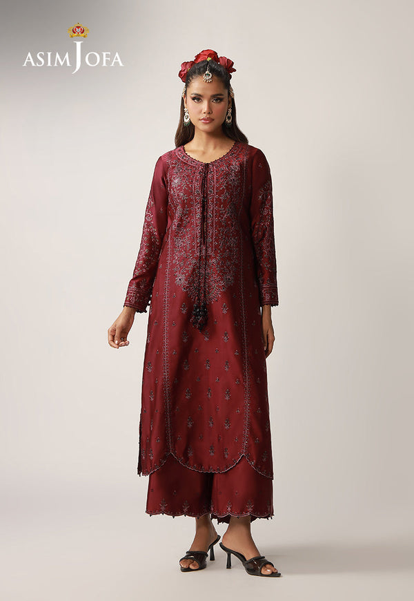 AJULO-03 Embroidered Charmeuse Silk Unstitched 2 Pcs
