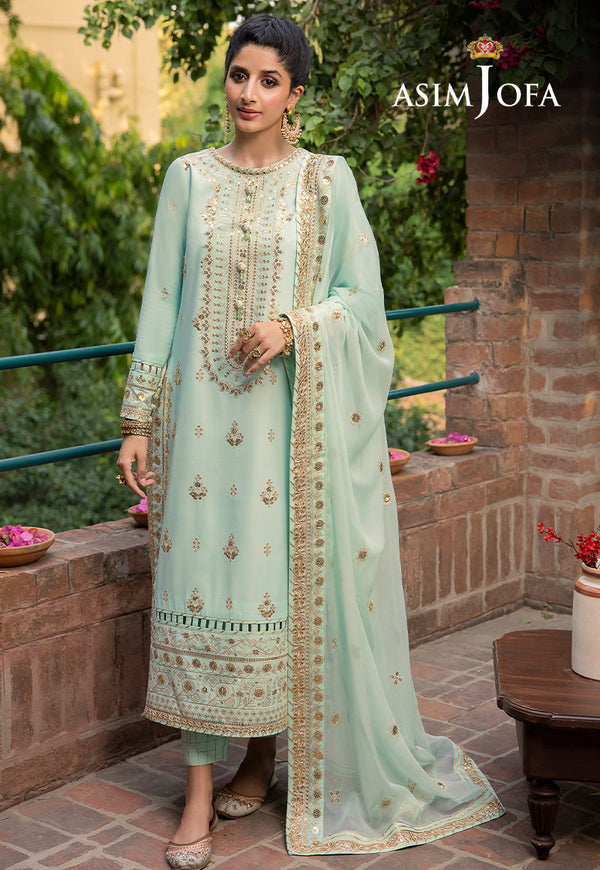 AJSWP-11 STITCHED LAWN SILK 3 PCS