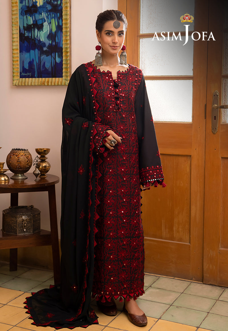 AJSW-22 EMBROIDERED LAWN SILK 3 PCS – Global AJ