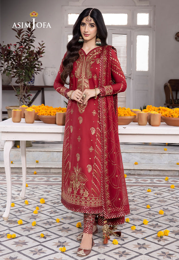 AJAB-24 EMBROIDERED LAWN SILK 3 PCS