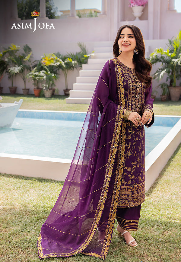 AJCF-08 EMBROIDERED CHIFFON  3 PCS