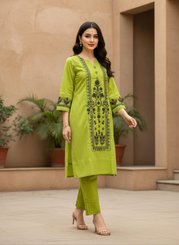 AJPB-137 EMBROIDERED CAMBRIC STITCHED 2 PCS
